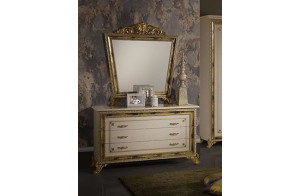 Комод для белья Катя с зеркалом (беж)
